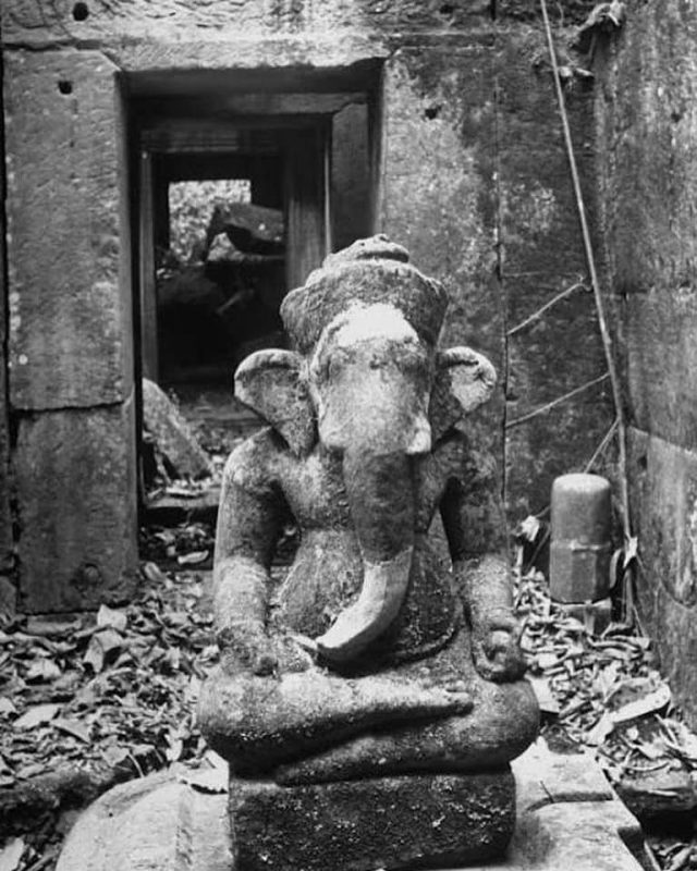 Lord Ganesha and ShivaLingam at Angkor Thom Cambodia-Stumbit Heritage
