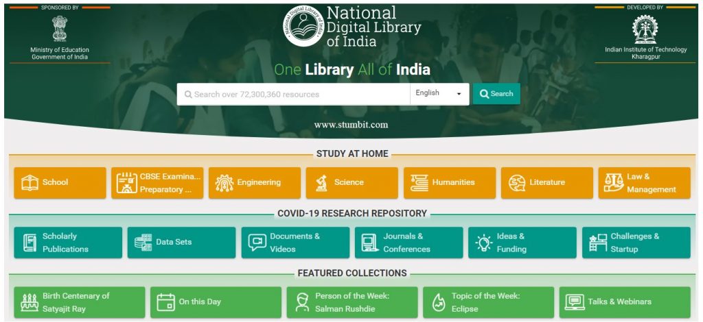 National Digital Library of India - Stumbit Education