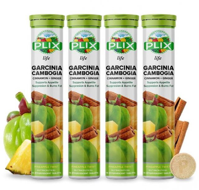 PLIX life Garcinia Cambogia 15 Effervescent Tablets, Advanced Weight Loss Formula , Pack of 4 - Stumbit Health